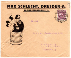 DR 1923, EF 100 Mk. Auf Illustriertem Autoreifen Firmen Brief V. Dresden - Brieven En Documenten