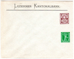 Schweiz, Ungebr. Privat Ganzsachenumschlag V. Luzern M. 2 Wertstempeln - Lettres & Documents