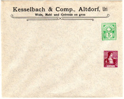 Schweiz, Ungebr. Privat Ganzsachenumschlag V. Altdorf M. 2 Wertstempeln - Covers & Documents
