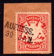 Bayern, L2-Aushilfstempel AUFSESS Klar Auf Briefstück M. 10 Pf. - Storia Postale