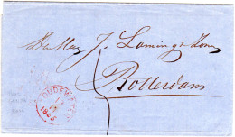 NL 1865, Roter K1 OUDEWATER Auf Porto Brief N. Rotterdam - Other & Unclassified