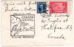 Canada 1939, SHEDIAC-BOTWOOD 1st.-Flight Cover With 5+10 C. - Historia Postale