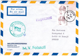 Schweden 1982, Paar 55 öre Auf M/S FALSTAFF Schiffspost Brief M PAQEUBOT BAHRAIN - Other & Unclassified