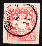 Bayern, Zierstempel GANGKOFEN Auf Briefstück M. 3 Kr. Geprüft. - Used