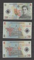 ROMANIA  2 X 20 LEI - 2021 (Reprint 2023 New ) -Set Of 2 Banknotes Consecutive Series ECATERINA TEODOROIU- Polymer -UNC - Romania