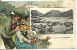 Gruss Aus Schliersee M. Paar In Tracht, 1906 Gebr. Präge AK. - Sonstige & Ohne Zuordnung