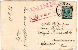 Italien 1918, 5 C. Auf Karte V. Avio M. Verona Zensur - Non Classés