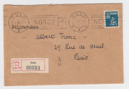 Norwegen 1928, OSLO NORGE R Einschreiben Maschinen Stpl. Auf Brief M. 60 öre - Lettres & Documents