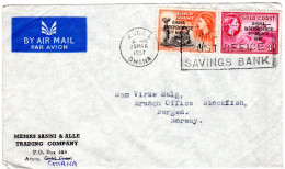 Gold Coast 1957, 3d+1 Sh. Ghana Auf Luftpost Brief V. Accra N. Norwegen - Ghana (1957-...)