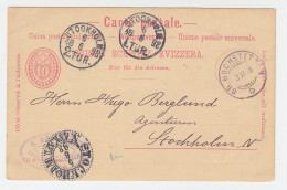 Schweiz 1898, 10 C. Ganzsache M. Rs. Zudruck V. Gr. Höchstetten N. Schweden - Andere & Zonder Classificatie