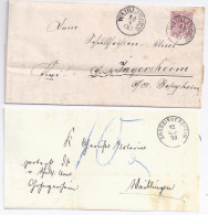 Württemberg 1878, K1 Waiblingen U Grossingersheim Auf 2x Verw. Porto Brief. #505 - Cartas & Documentos