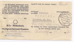 Österreich 1957, Braunau Am Inn, Interessantes Rückschein Formular. #1414 - Brieven En Documenten