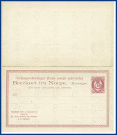 Norwegen P 15, Ungebr. 10 öre Doppelkarte Ganzsache M. Senkr. WZ! #S193 - Storia Postale