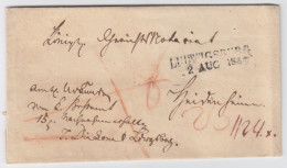 Württemberg 1837, L2 Ludwigsburg Auf Nachnahme Brief N. Heidenheim. #1991 - Préphilatélie