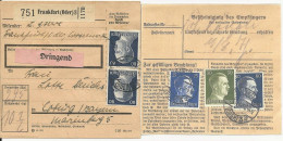 DR 1942, Frankfurt (Oder), Paketkarte M. DRINGEND Frankatur. #2095 - Lettres & Documents