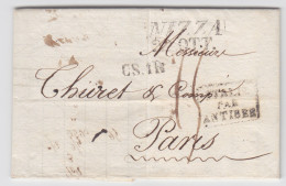 Italien Sardinien Frankreich 1827, L2 Nizza Porto Brief M. Italie Par Antibes. - Unclassified