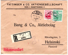 Österreich 1937, 2 S.+35 Gr. Volkstrachten Auf Reko Brief V. Wien N. Finnland - Covers & Documents
