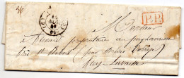 Paris - LSC (05/05/1842) En Port Payé Bureau G (tàd 1501 En Noir, Lettres Tournées Vers La Droite) - 1801-1848: Vorläufer XIX