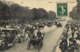 PARIS L" Avenue Du Bois De Boulogne Fiacres Voitures Taxis Pietons RV - Distrito: 16