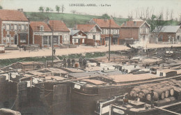 2 PC Dep L'Oise  Longueil - Annel   Le PORT Café De L'Oise Epicerie Sapin     Pontoise  Un Train De Bateaux Avalants - Chiatte, Barconi