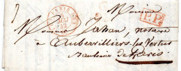 Paris - LSC (05/05/1842) En Port Payé Bureau G (tàd 1501 En Rouge, Lettres Tournées Vers La Droite) - 1801-1848: Precursors XIX