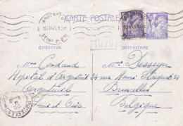 IRIS - 1945 - Entier  Argenteuil Pour Bruxelles  Complément Iris Belgique Avec CENSURE - Cartoline Postali E Su Commissione Privata TSC (ante 1995)