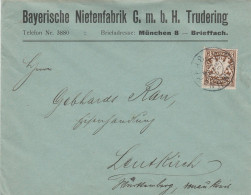 Bayern Firmen Brief München 8 1909 Bayerische Nietenfabrik GmbH Trudering - Covers & Documents