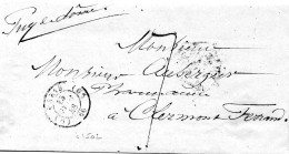 Paris - LAC (15/02/1848) En Port Dû Bureau G (tàd 1502, Lettres Tournées Vers L'intérieur) - 1801-1848: Voorlopers XIX