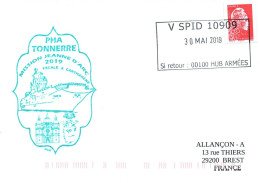 ENVELOPPE AVEC CACHET PHA TONNERRE - MISSION JEANNE D' ARC 2019 - ESCALE A CARTHAGENE  LE 30/05/2019 - Poste Navale