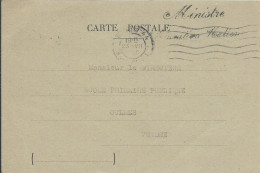 FRANCE  CARTE  PARIS + SEING " MINISTRE DE L' EDUCATION NATIONALE " POUR OLMES ( VENDEE ) DE 1946 LETTRE COVER - Cartas Civiles En Franquicia
