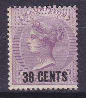 Mauritius 1878 Mi. 49, 38 CENTS/9p. Queen Victoria Overprinted Aufdruck, MH* - Maurice (...-1967)