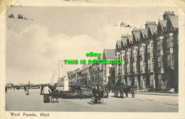 R606361 West Parade. Rhyl. North Wales Post Card. 1915 - Welt