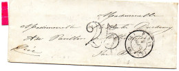 Paris - LAC (07/09/185?) En Port Dû Bureau K (tàd 1502, Lettres Tournées Vers L'intérieur) - 1849-1876: Période Classique