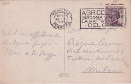 1927 Cartolina Di Venezia Affrancata Con 20c Michetti Stampa Fortemente Spostata In Alto Annullo Meccanico A Targhetta - Marcofilie