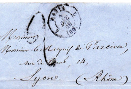 Paris - LAC (07/12/1849) En Port Dû Bureau L (tàd 1506, Lettres Tournées Vers L'intérieur, Utilisé Par Bureaux K Et L) - 1849-1876: Periodo Clásico