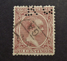 Espana - Spain - Alfonso XIII -  Perfin - Lochung   -  Cancelled - Used Stamps