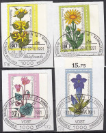 BERLIN  510-513, Gestempelt Auf Briefstück, SoSt., Wohlfahrt: Alpenblumen, 1975 - Gebruikt