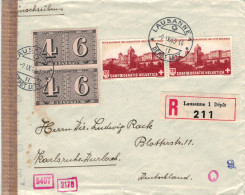 Reko Lausanne Depot Lettre 1943 > Ludwig Rack Durlach - Zensur OKW - Bundesfeier - Vignette GEPH - Covers & Documents