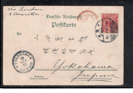 1898 , 10 Pfg. Klar " DÜSSELDORF " Nach Japan , Vorders. 2 Japan-Ank.Stp.  #199 - Brieven En Documenten