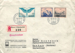 Reko Bern Kirchenfeld Postmuseum 1942 > Rentsch Werdau - Zensur OKW - Flugpostmarken - Cartas & Documentos
