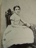 Photo Cdv Brasier & Lettarte, Brooklyn - Fillette, Robe à Crinoline, Circa 1865-70  L432 - Alte (vor 1900)