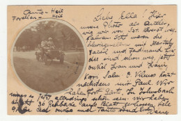 Couple In Car Old Photo Glued On Hungarian Postal Stationery Postcard And Posted 190? To Austria B240503 - Autres & Non Classés