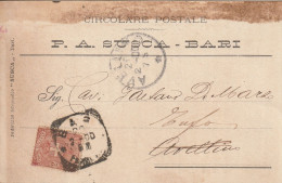 Italy. A208. Bari. 1900. Cartolina Postale PUBBLICITARIA ... P. A. SUSCIA  ... - Marcophilie