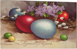 610 - Joyeuses Pâques - Fleurs - Oeufs - Pasen