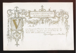 GENT =  MAISON D'EDUCATION DE JEUNES DEMOISELLES - LITH. JACQMAIN A GAND.  118 X 82 MM - Cartoline Porcellana