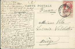 BELGIQUE CARTE 10c ROCHEFORT POUR LA CROIX VOLVESTRE ( ARIEGE ) DE 1919  LETTRE COVER - Briefe U. Dokumente