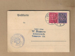 Los Vom 03.05 Dienst-Postkarte Aus Stavenhagen Nach Teterow   1923 - Brieven En Documenten