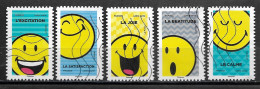 France 2022  Oblitéré -  Autoadhésif     N° 2146 - 2151 - 2152  - 2154  - 2155   -  Smiley - Used Stamps