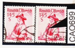 CAO699 ÖSTERREICH 1951 PLATTENFEHLER Michl 915 V " WURZELSTOCK " Gestempelt SIEHE ABBILDUNG - Variétés & Curiosités