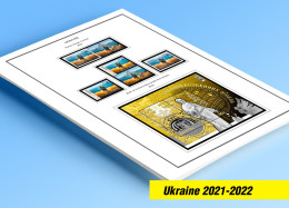 COLOR PRINTED UKRAINE 2021-2022 STAMP ALBUM PAGES (17 Illustrated Pages) >> FEUILLES ALBUM - Pre-printed Pages